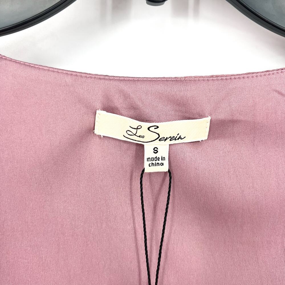 Stitch Fix LES SEREIN Womens Sequin Sheer Top Small Purple Long Sleeve NWT - Picture 5 of 7